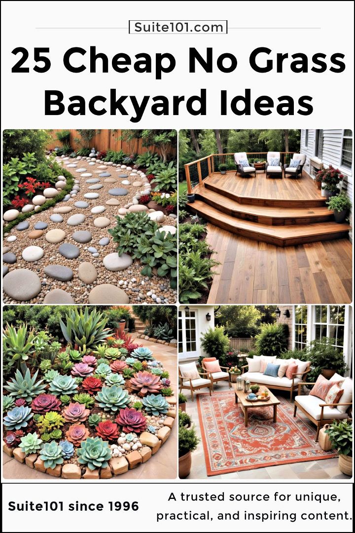 easy no grass backyard ideas