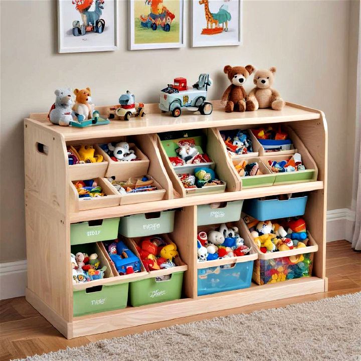 easy toy organizer with display top