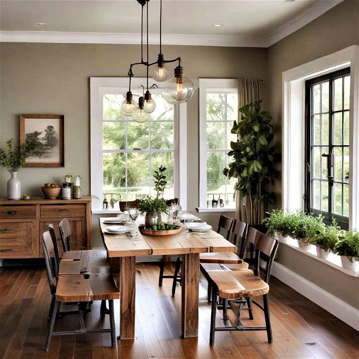 eco friendliness farm to table inspired dining area