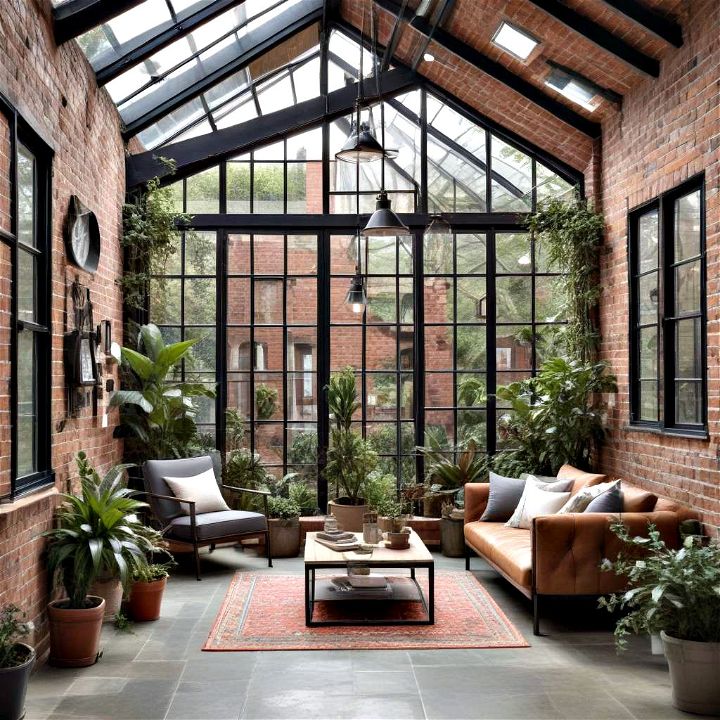 edgy and modern industrial chic conservatory