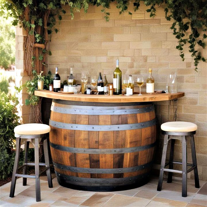 elegance wine barrel bar