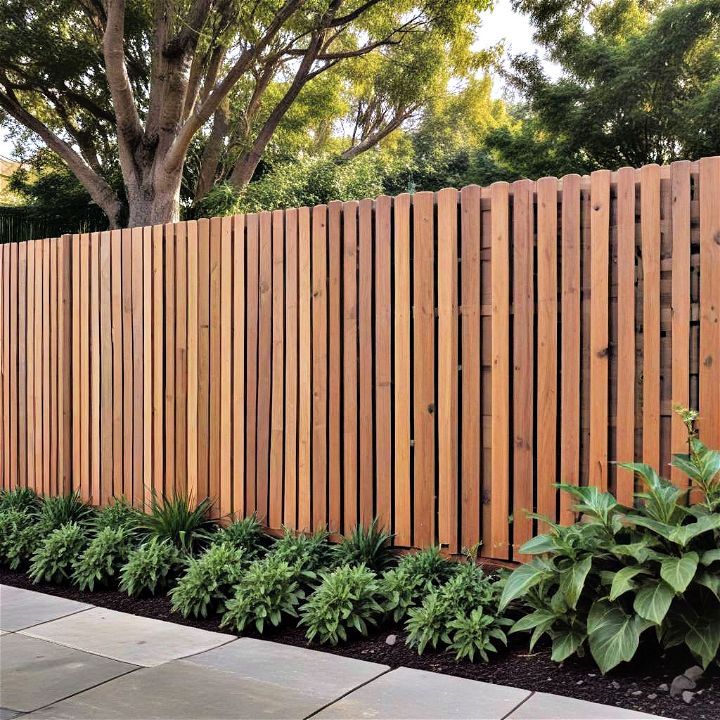 elegant angled slats fence