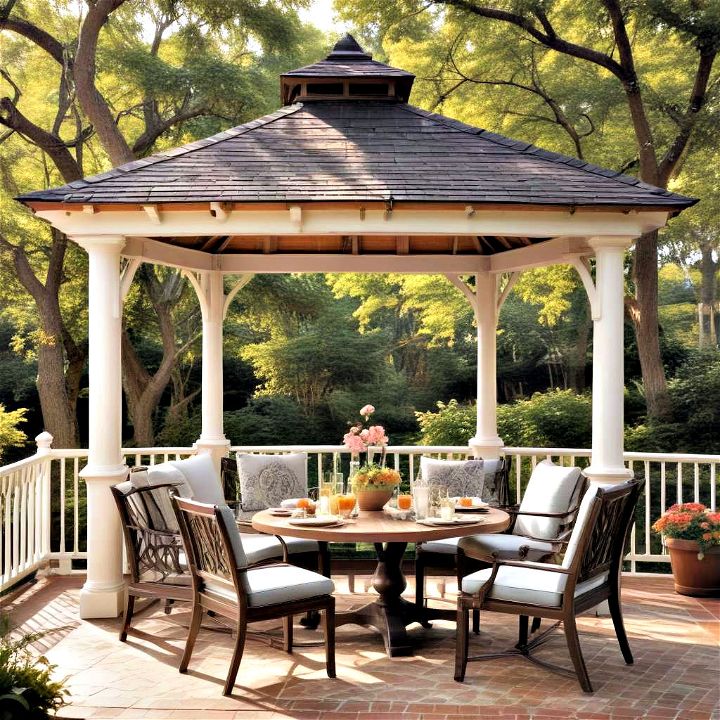 elegant outdoor dining gazebo