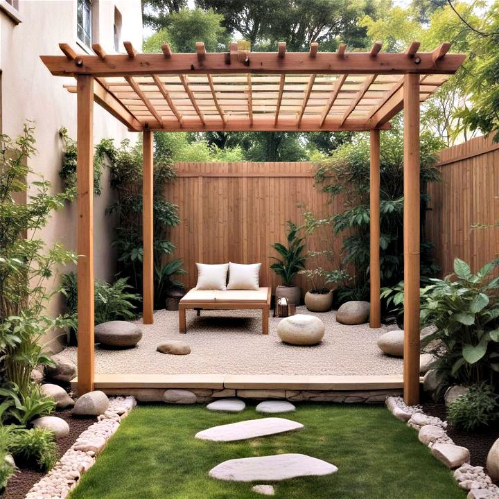 elegant zen garden pergola