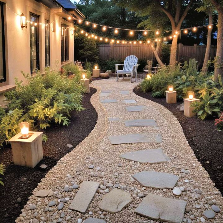 enchanting gravel patio lighting 