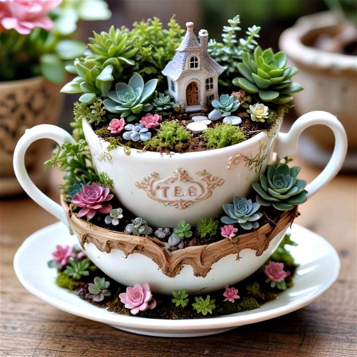 enchanting teacup fairy garden