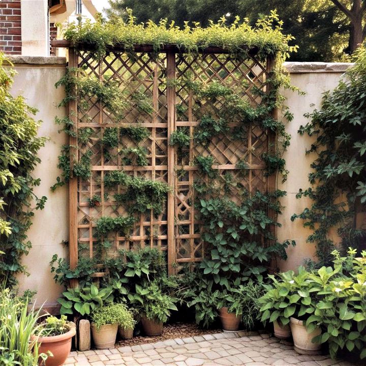 erecting a trellis natural solution for backyard privacy