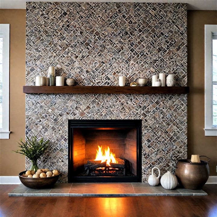 eye catching tile surround fireplace