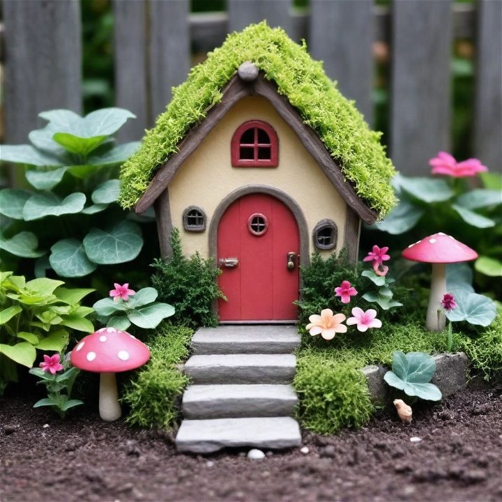 fairy gardens at the base of your fence