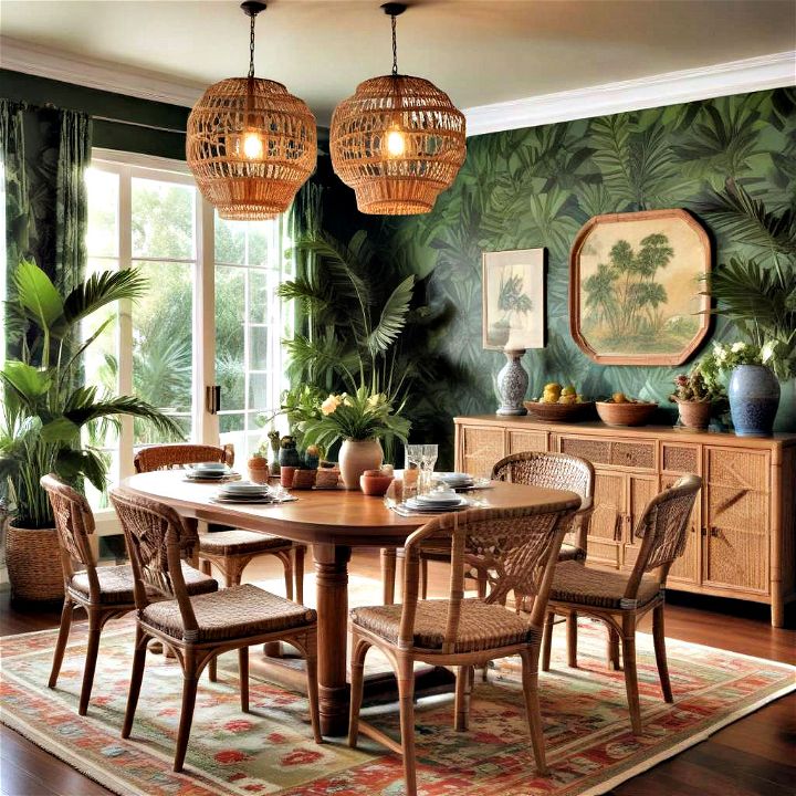 fantastic tropical themed dining room