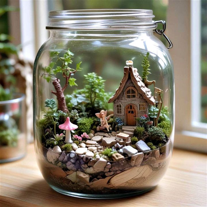fascinating fairy garden in a jar