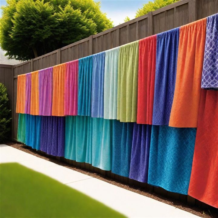 fence with fabric covers