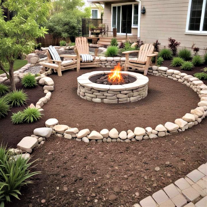 fire pit area circled by rocks
