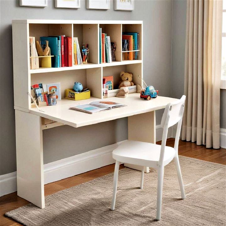 fold out desk with storage