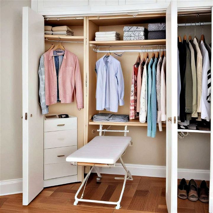 fold out ironing board for small closet