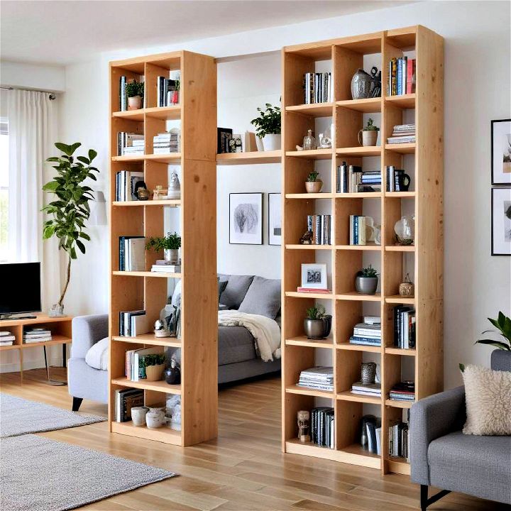 folding room dividers with shelves