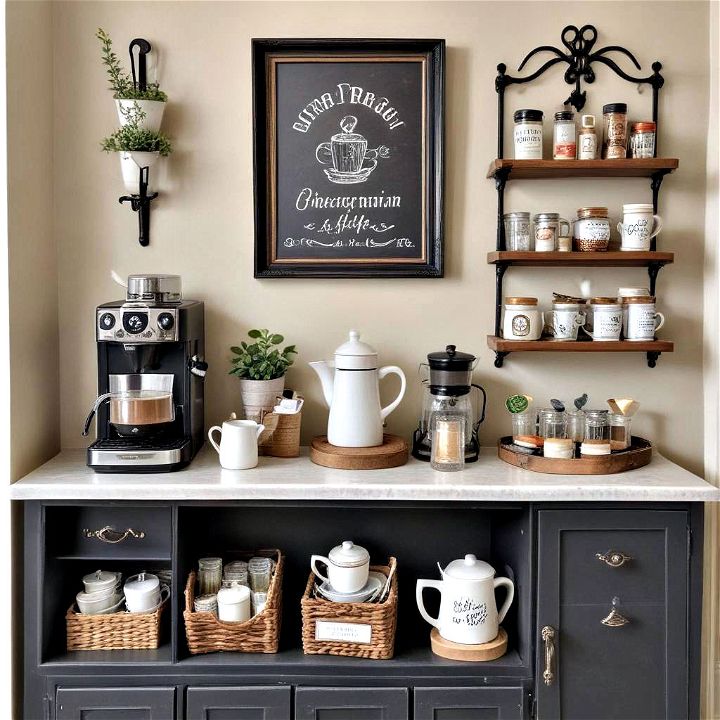 french bistro inspired coffee station