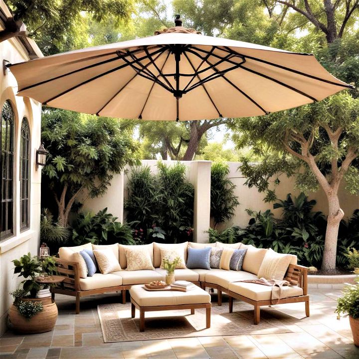 front yard shaded lounge space