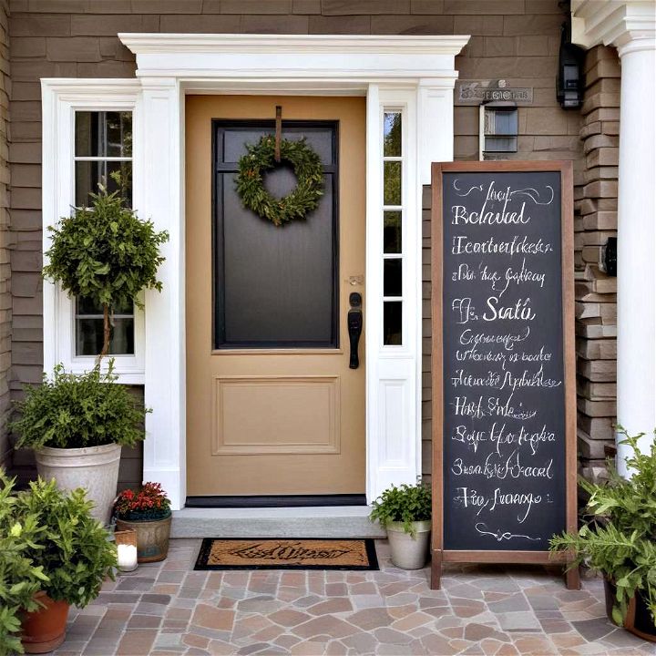 fun front porch chalkboard sign for messages