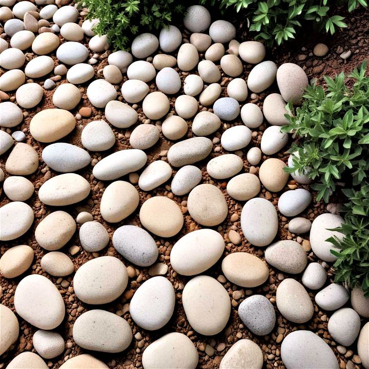 functional and decorative river rock drainage