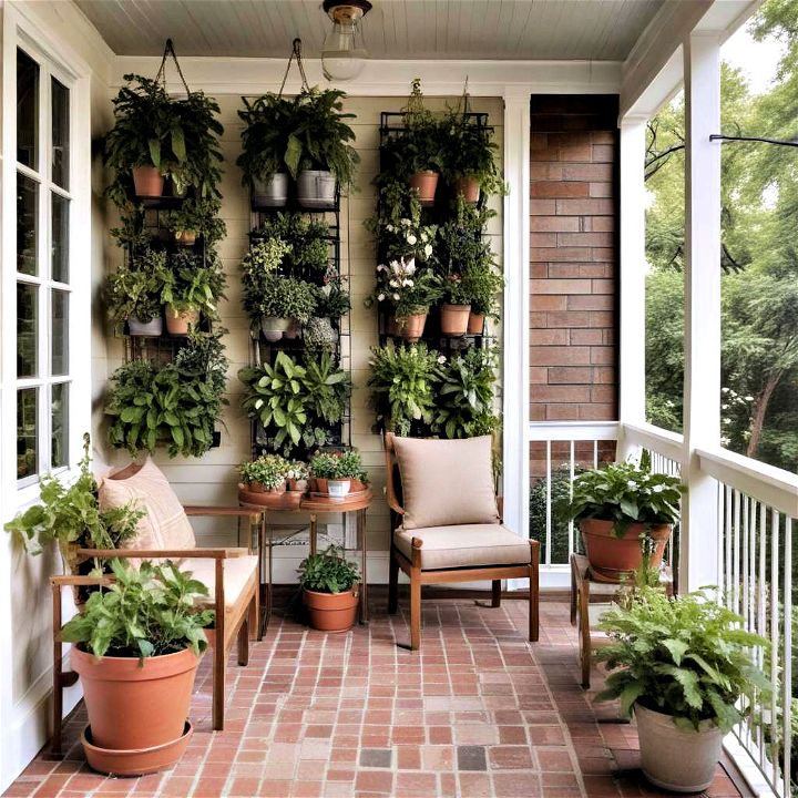 functional garden oasis with vertical planters
