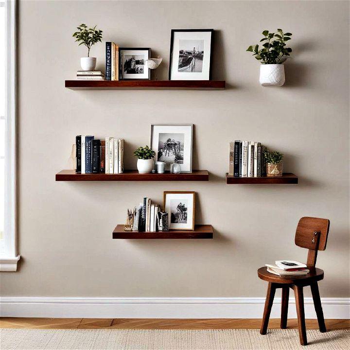 functionality and personality floating shelves