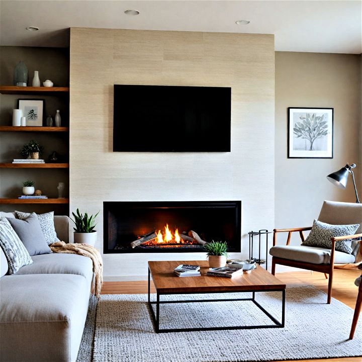 functionality and style fireplace with integrated tv space