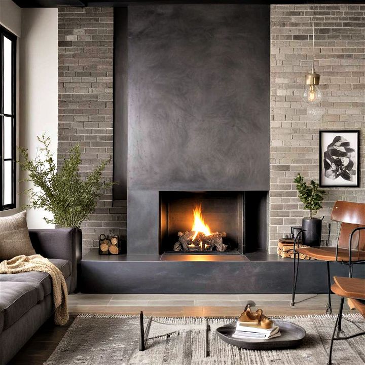functionality industrial steel fireplace