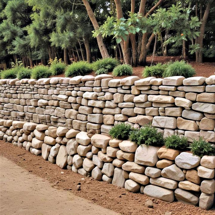 functionality natural stone retaining wall