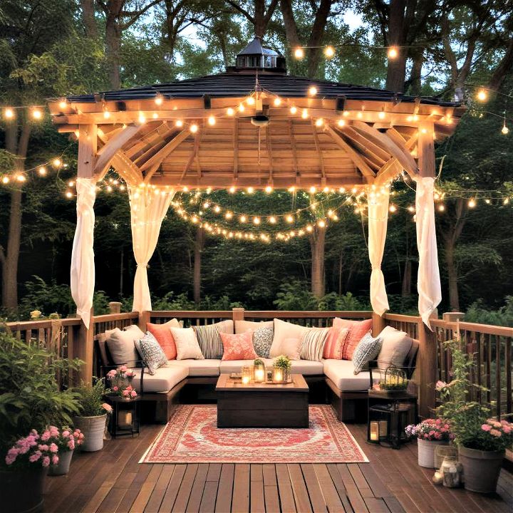 gazebo on deck for a romantic retreat