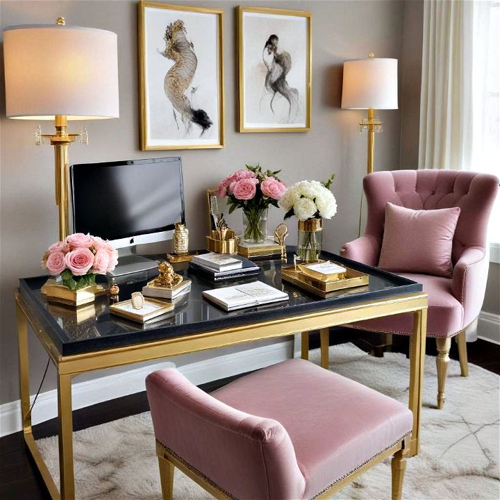 glam office luxurious touches