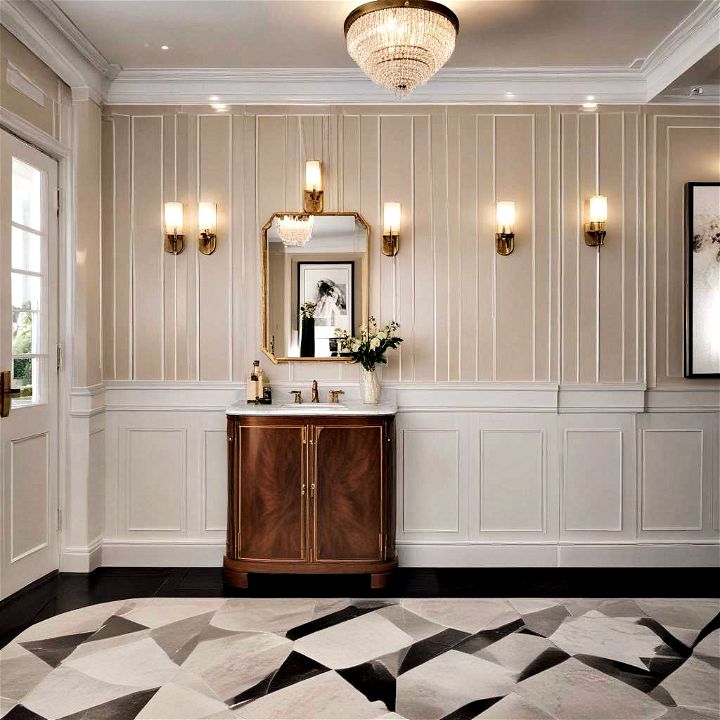 glamorous art deco wainscoting to make a statement in any space