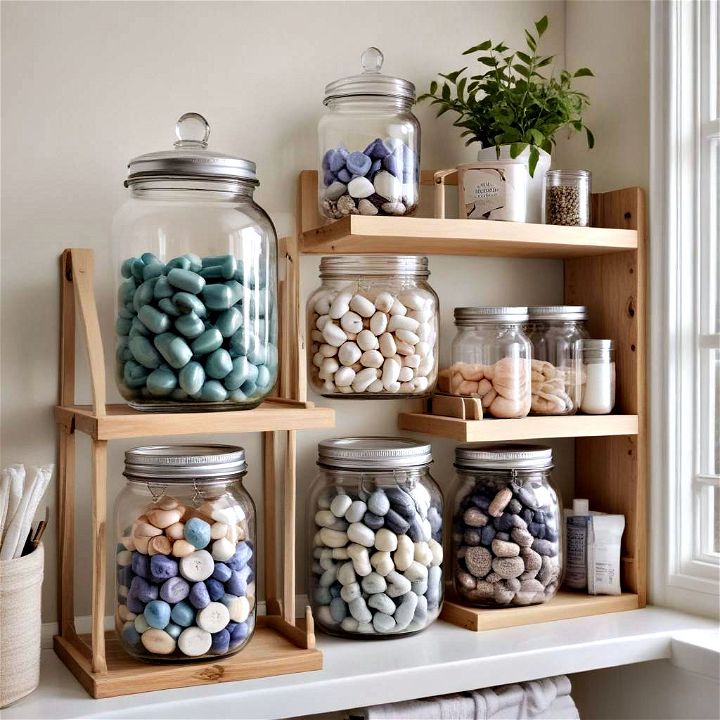 glass jars for laundry supplies
