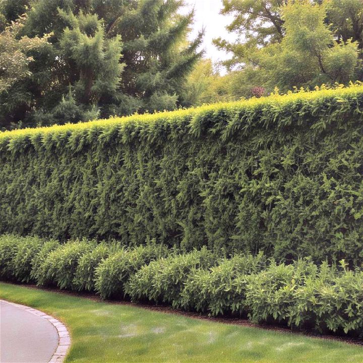 green hedge integration horizontal fence