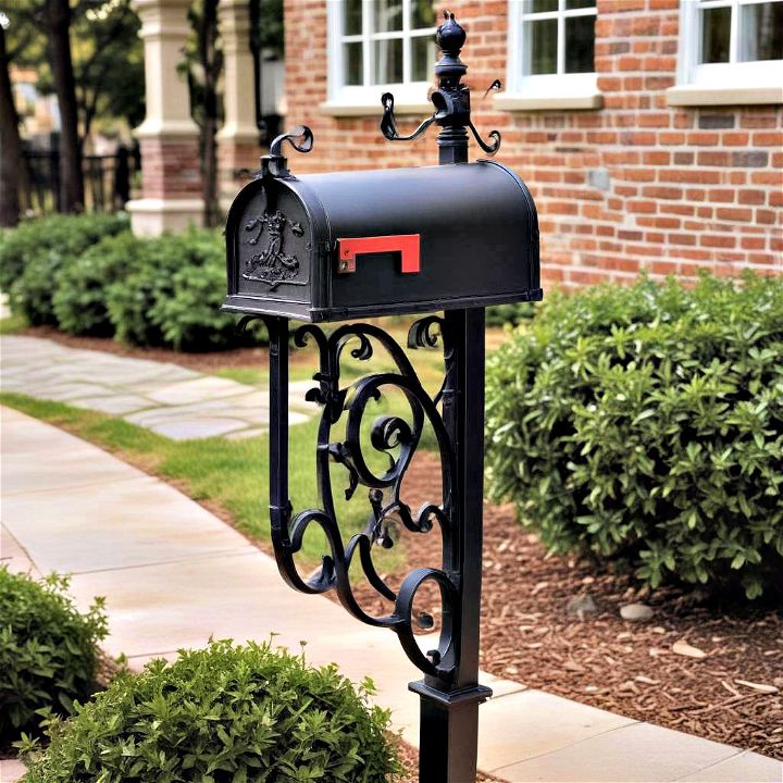hand forged wrought iron mailbox post