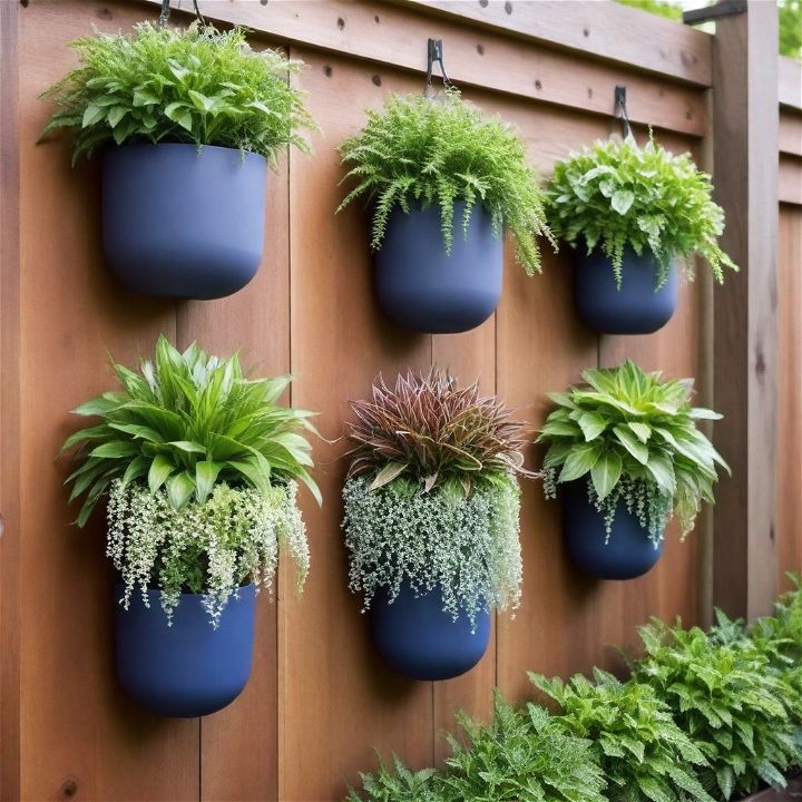 hanging planters on your fence
