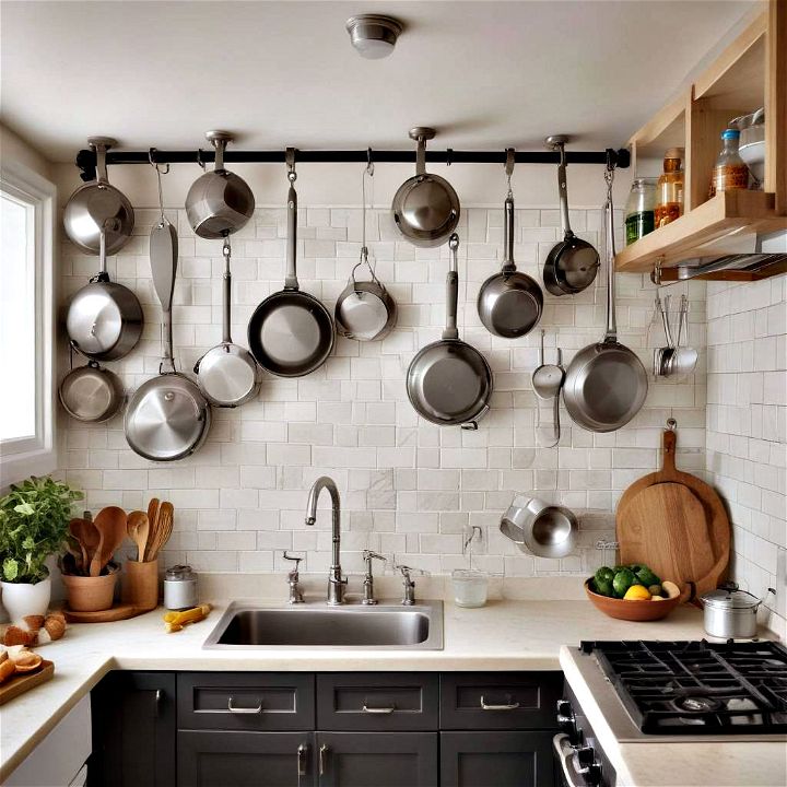 hanging pots and pans