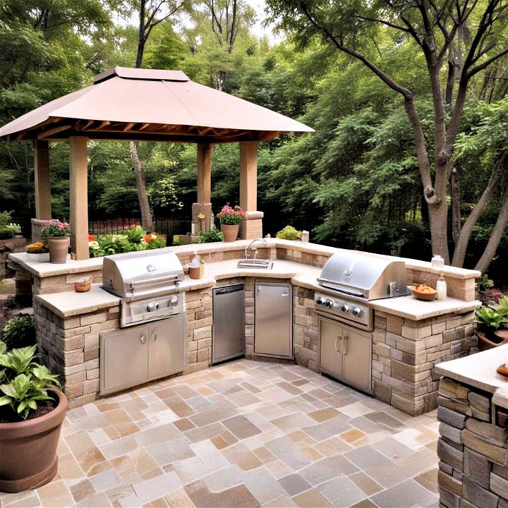 hardscape outdoor kitchen for social gatherings