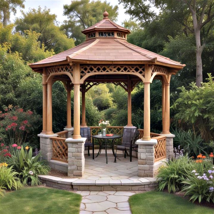 hexagonal tiered gazebo