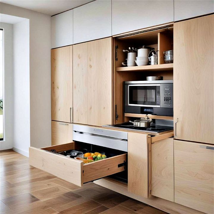 hidden appliances to keeps the kitchen looking tidy and seamless