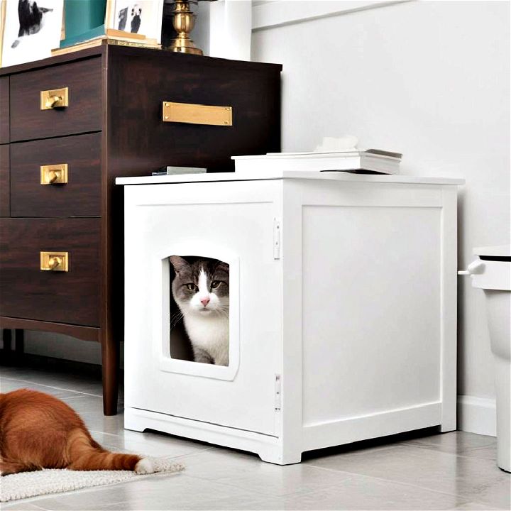 hidden litter box furniture for small apartments