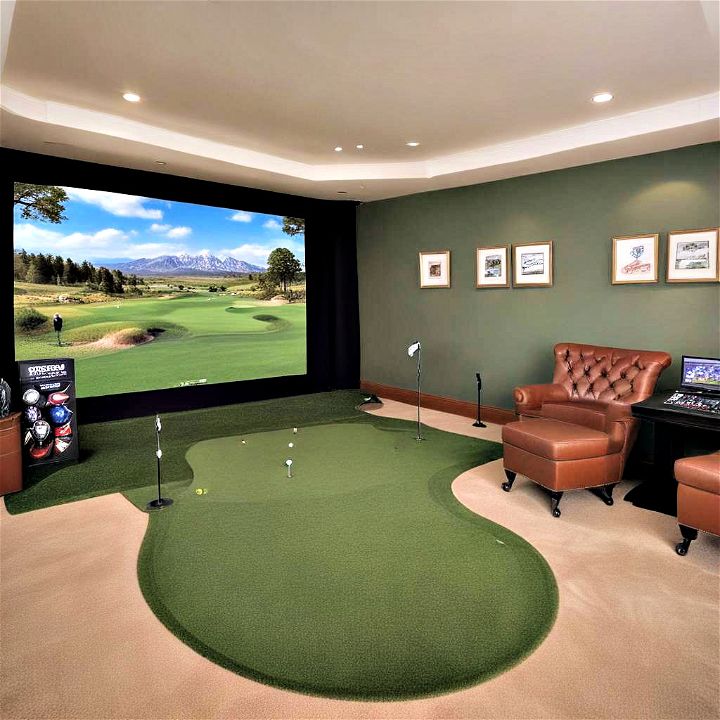 high definition golf simulator room