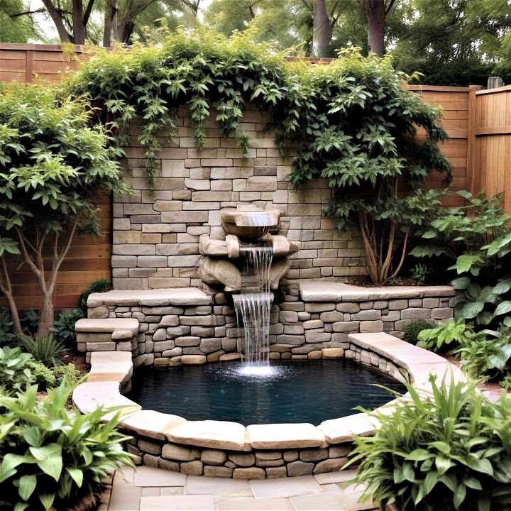 implementing water features backyard privacy
