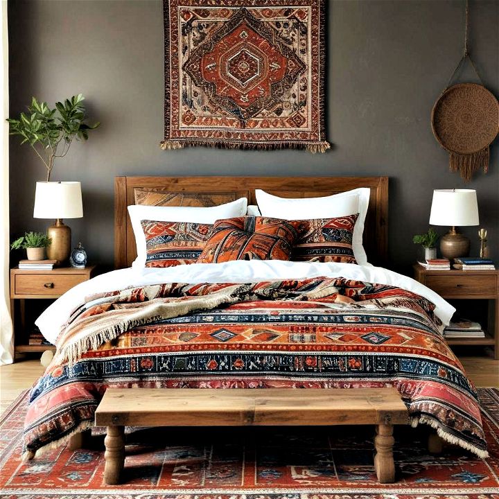 incorporate ethnic textiles bedroom decor