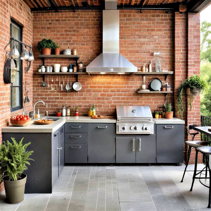 industrial covered outdoor kitchen