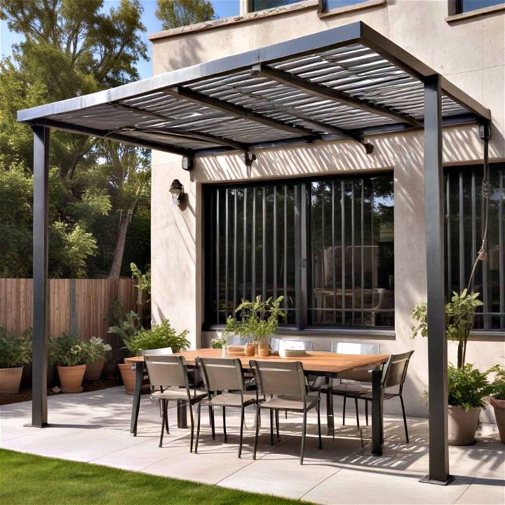 industrial style metal canopy