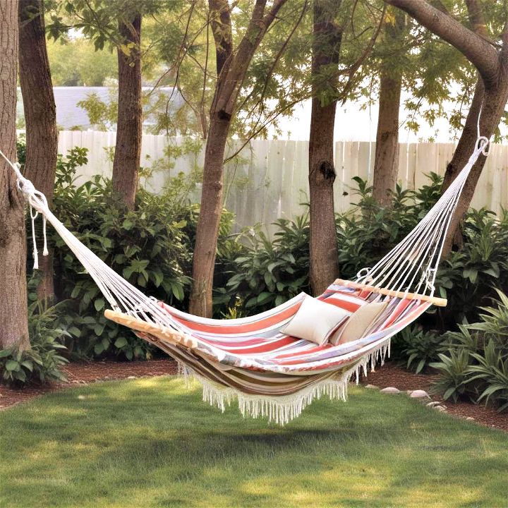 inexpensive backyard hang a hammock