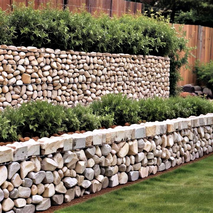 install a modern and rustic gabion wall