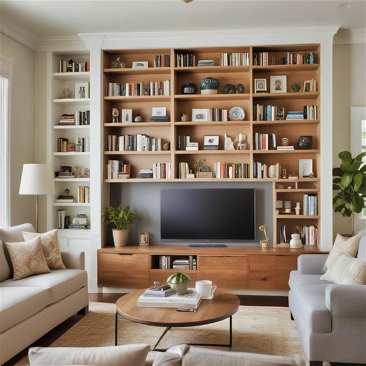 install smart storage for living room organized