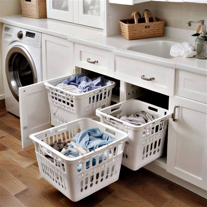 integrated laundry baskets